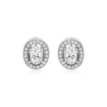 925 sterling silver ring with oval cubic zirconia stones in beaded bezel settings