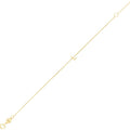 14K yellow gold initial L bracelet on a fine cable chain with lobster clasp