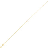 14K yellow gold initial L bracelet on a fine cable chain with lobster clasp thumbnail 1