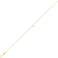 14K Yellow Gold Mini Initial L Bracelet