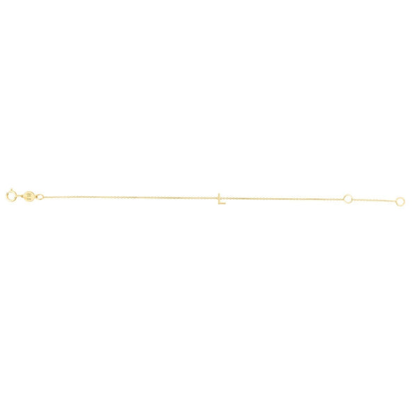 14K Yellow Gold Mini Initial L Bracelet