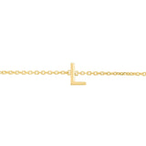 14K Yellow Gold Mini Initial L Bracelet thumbnail 3