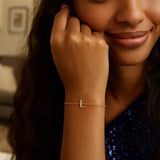 14K Yellow Gold Mini Initial L Bracelet thumbnail 4