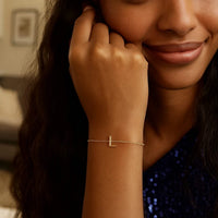 14K Yellow Gold Mini Initial L Bracelet