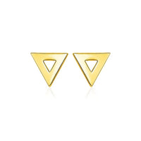 14k Yellow Gold Polished Open Triangle Post Earrings