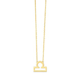 14K yellow gold Libra zodiac scales pendant necklace with polished finish thumbnail 1