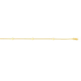Stationed Heart Anklet in 14K Yellow Gold (1.00 mm) thumbnail 2