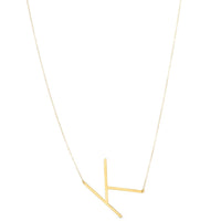 14K Yellow Gold Yours Truly Large Initial K Necklace