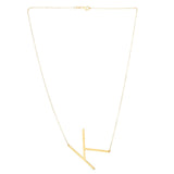 14K Yellow Gold Yours Truly Large Initial K Necklace thumbnail 2