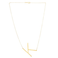 14K Yellow Gold Yours Truly Large Initial K Necklace