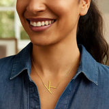 14K Yellow Gold Yours Truly Large Initial K Necklace thumbnail 4