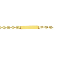 14k Yellow Gold Puffed Mariner Link Childrens ID Bracelet (3.30 mm)