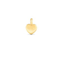 14K yellow gold mini heart charm pendant with a heart-shaped silhouette