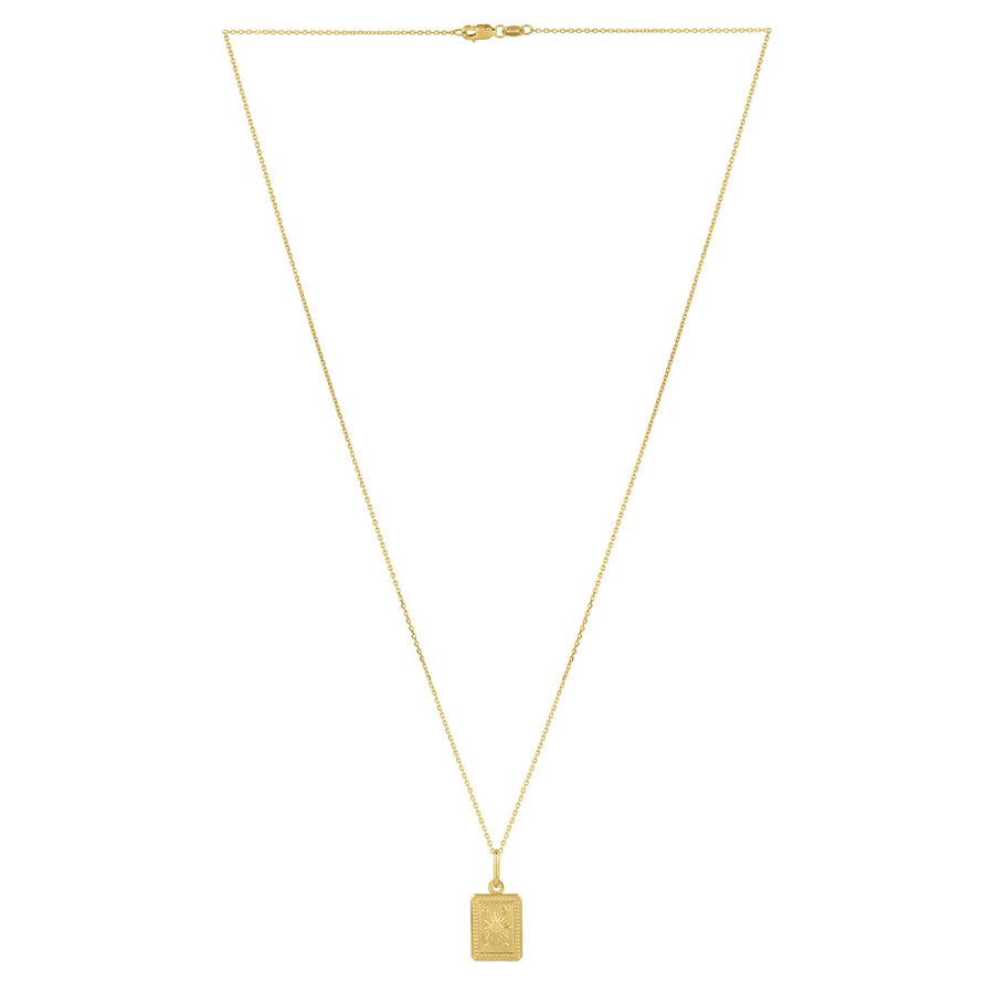 Sun and Stars Necklace in 14K Yellow Gold