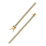 Classic Miami Cuban White Pave Solid Chain in 14k Yellow Gold (4.00 mm) thumbnail 1