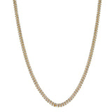 Classic Miami Cuban White Pave Solid Chain in 14k Yellow Gold (4.00 mm) thumbnail 2