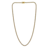 Classic Miami Cuban White Pave Solid Chain in 14k Yellow Gold (4.00 mm) thumbnail 3