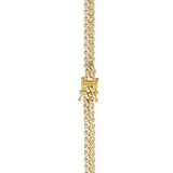 Classic Miami Cuban White Pave Solid Chain in 14k Yellow Gold (4.00 mm) thumbnail 4