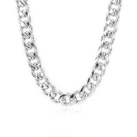 14K White Gold Miami Cuban Semi Solid Chain (7.00 mm)