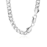 14K White Gold Miami Cuban Semi Solid Chain (7.00 mm) thumbnail 3