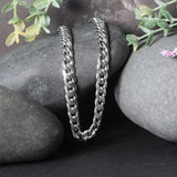 14K White Gold Miami Cuban Semi Solid Chain (7.00 mm) thumbnail 4