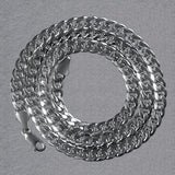14K White Gold Miami Cuban Semi Solid Chain (7.00 mm) thumbnail 6