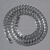 14K White Gold Miami Cuban Semi Solid Chain (7.00 mm)