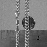 14K White Gold Miami Cuban Semi Solid Chain (7.00 mm) thumbnail 7