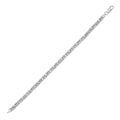 Sterling Silver Rhodium Plated Lite Square Byzantine Chain (4.20 mm)