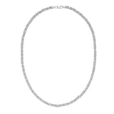 Sterling Silver Rhodium Plated Lite Square Byzantine Chain (4.20 mm) thumbnail 3