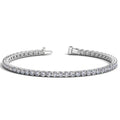 14K white gold tennis bracelet with round lab grown diamond stones