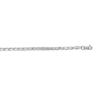 2.9mm 14k White Gold Heart Anklet