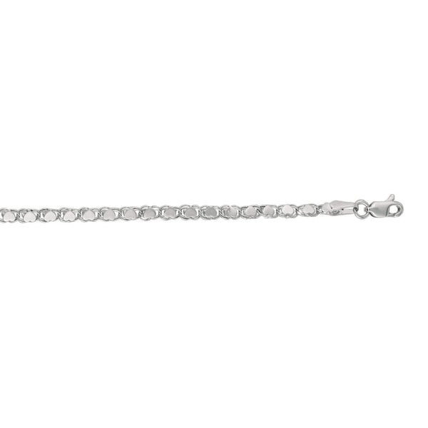 2.9mm 14k White Gold Heart Anklet