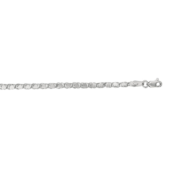 2.9mm 14k White Gold Heart Anklet