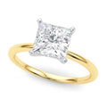 14K yellow gold ring with 1 princess diamond stone in solitaire setting