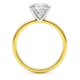 3 Carat Princess Lab Grown IGI G/VS1 Diamond Solitaire Ring in 14K Yellow Gold thumbnail 4
