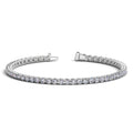 14K white gold tennis bracelet with round lab grown diamond stones