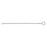 Sterling Silver Rhodium Plated Fancy Push Lock Rope Chain Bracelet (3.40 mm) thumbnail 3
