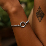 Sterling Silver Rhodium Plated Fancy Push Lock Rope Chain Bracelet (3.40 mm) thumbnail 4
