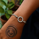 Sterling Silver Rhodium Plated Fancy Push Lock Rope Chain Bracelet (3.40 mm) thumbnail 5