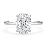 2 Carat Oval Lab Grown IGI G/VS1 Diamond Solitaire Ring in 10K White Gold thumbnail 2