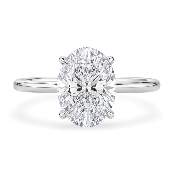 2 Carat Oval Lab Grown IGI G/VS1 Diamond Solitaire Ring in 10K White Gold