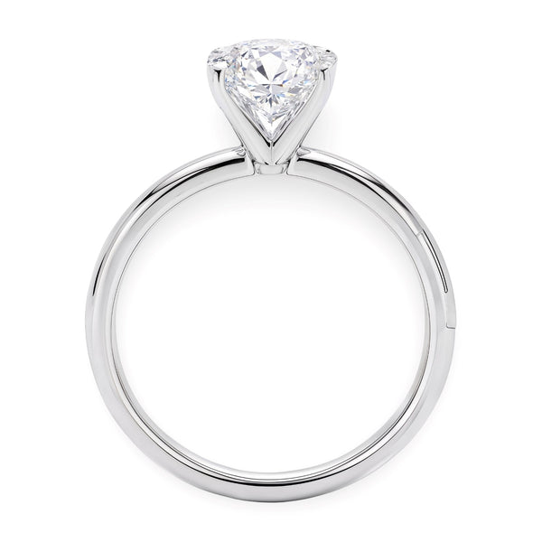 2 Carat Oval Lab Grown IGI G/VS1 Diamond Solitaire Ring in 10K White Gold