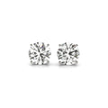14K white gold stud earrings with 2 round diamond stones