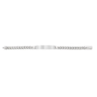Sterling Silver Rhodium Plated Woven Link ID Bracelet