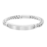 Sterling Silver Rhodium Plated Woven Link ID Bracelet thumbnail 3