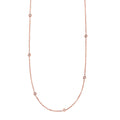 14K rose gold diamonds by the yard necklace with spaced round diamond stations