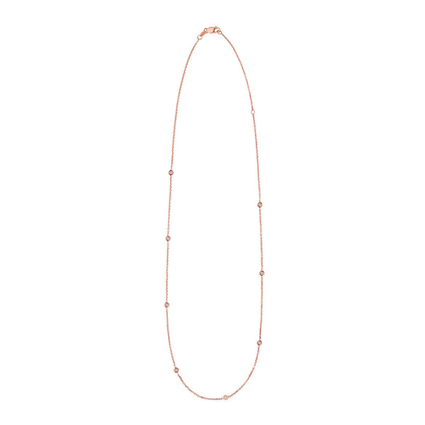 14K Rose Gold Diamonds by the Yard Necklace