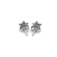 14k White Gold Post Earrings with Stars(6.5mm)
