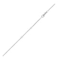 18K white gold double extendable cable chain, 1.10 mm fine link